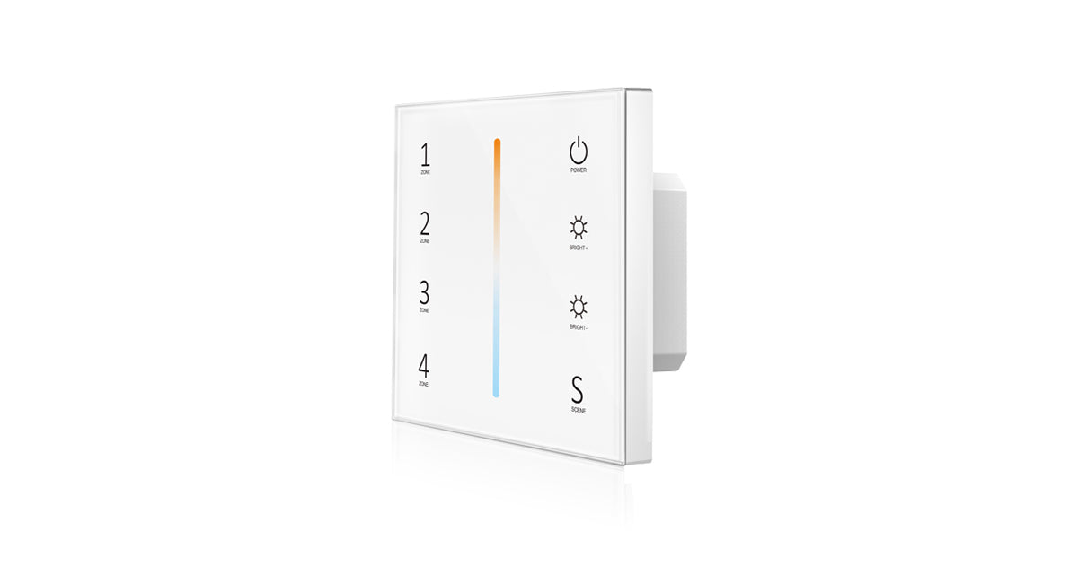 DOTLUX 4-zone touch panel for dual-color receivers with DMX/Fusion technology