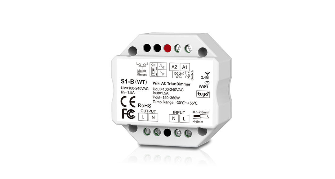 DOTLUX LED Radio Receiver/Dimmer Tuya &amp; Fusion Triac Receiver 1.5A 1 Channel 100 - 240V AC
