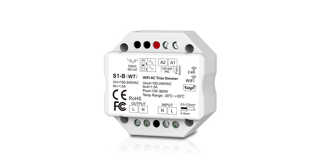 DOTLUX LED Radio Receiver/Dimmer Tuya &amp; Fusion Triac Receiver 1.5A 1 Channel 100 - 240V AC