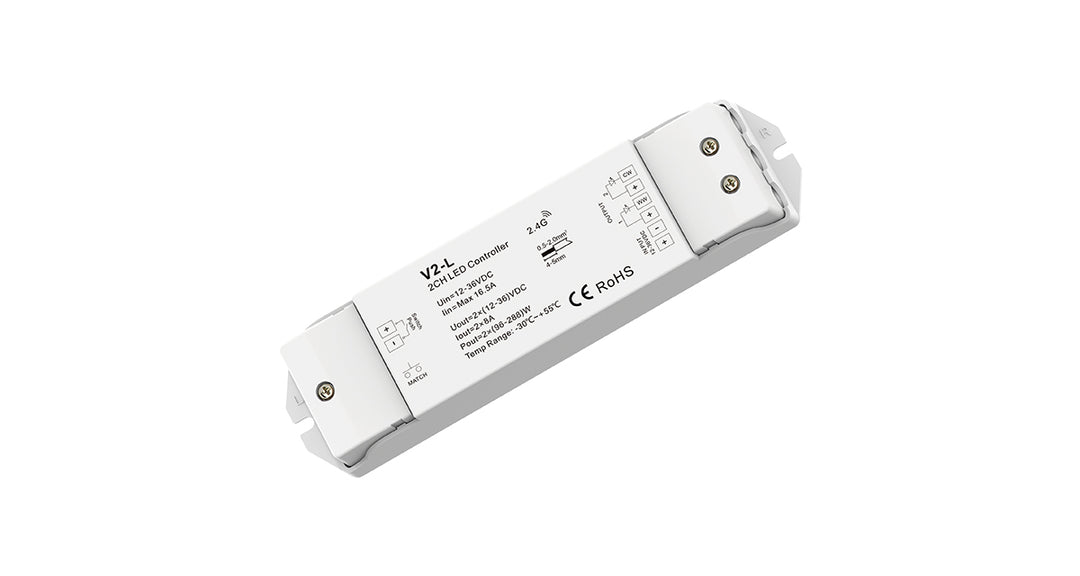 DOTLUX LED radio receiver/dimmer for two-color LED strips, Fusion Technology, 2x 8A 12-36V DC