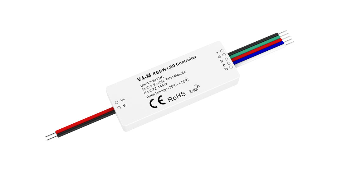 DOTLUX LED Wireless Mini Receiver/Dimmer Fusion Technology 4x1.5A 12-24V for multi-colored LED strips