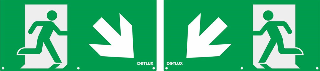 DOTLUX Extended Pictogram Set: Diagonal Arrow Left and Right Bottom for EXITmulti LED Emergency Light (Item 3177) Set of 2