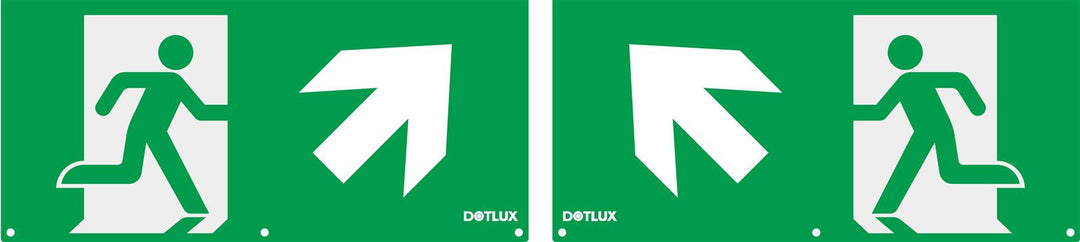 DOTLUX Extended Pictogram Set: Diagonal Arrow, Left and Right, Top, for EXITmulti LED Emergency Light (Item 3177), Set of 2
