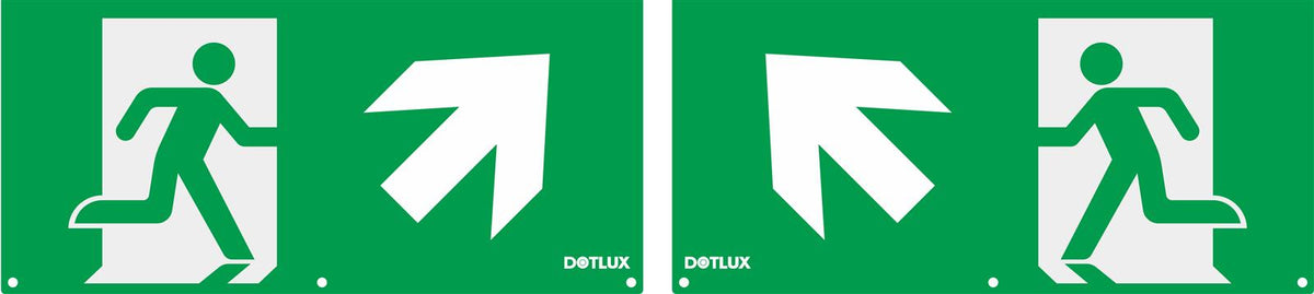 DOTLUX Extended Pictogram Set: Diagonal Arrow, Left and Right, Top, for EXITmulti LED Emergency Light (Item 3177), Set of 2