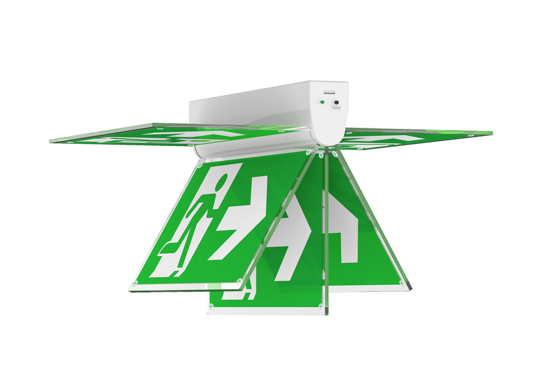 DOTLUX LED-Rettungsleuchte EXITflip max.3W 6000K inkl. 6 Piktogrammen 8h Betrieb, Li-ion Akku mit Selbsttest