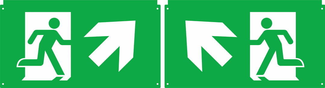 DOTLUX Extended Pictogram Set: Diagonal Arrow, Left and Right, Top, for LED Emergency Light EXITflip, Set of 2