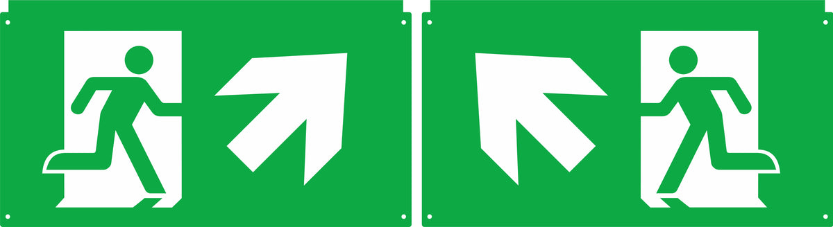 DOTLUX Extended Pictogram Set: Diagonal Arrow, Left and Right, Top, for LED Emergency Light EXITflip, Set of 2