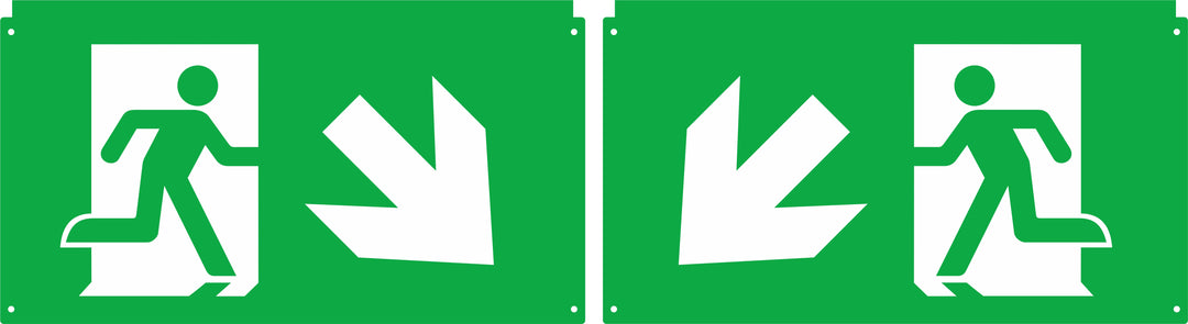DOTLUX Extended Pictogram Set: Diagonal Arrow Left and Right Bottom for LED Emergency Light EXITflip, Set of 2