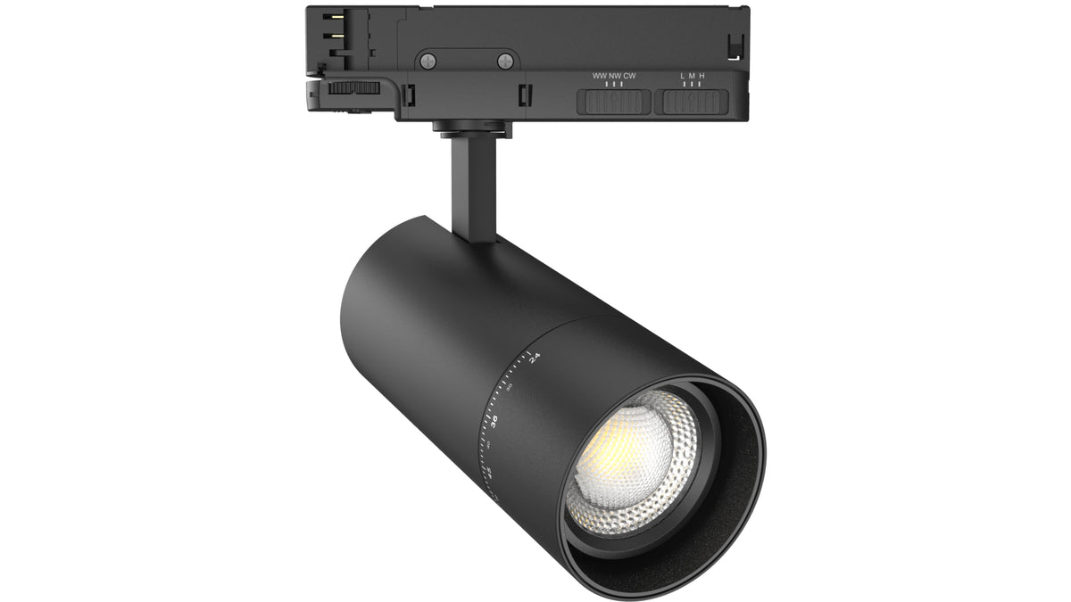 DOTLUX LED-Tracklight ZOOMtrack max.33W POWERselect & COLORselect schwarz