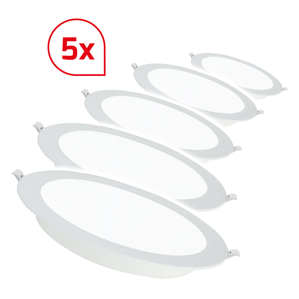 DOTLUX LED downlight CIRCLEflat 6W 4000K incl. driver set (5 pieces)
