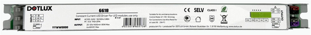 DOTLUX LED-Netzteil max.80W 1-10V dimmbar 900m-1600mA