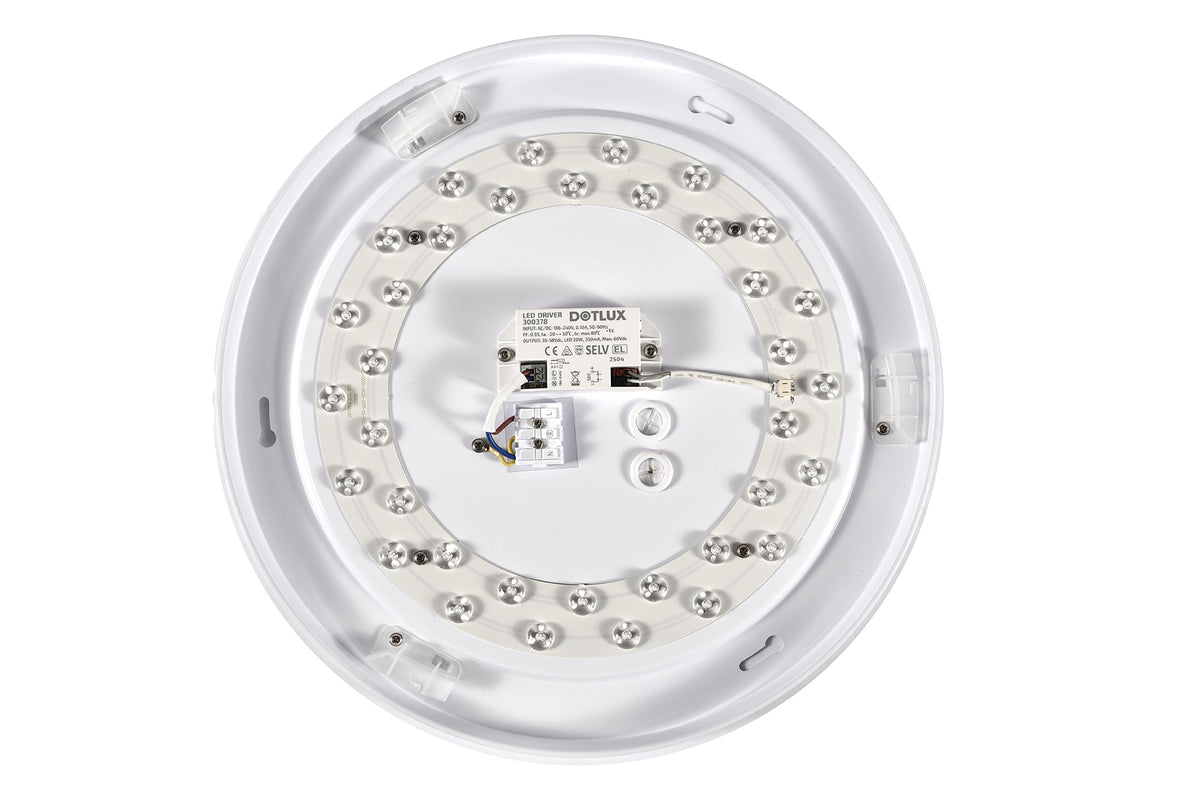 DOTLUX LED-Leuchte LUNAnoir Rauchglasoptik IP40 Ø400mm 20W 2700K