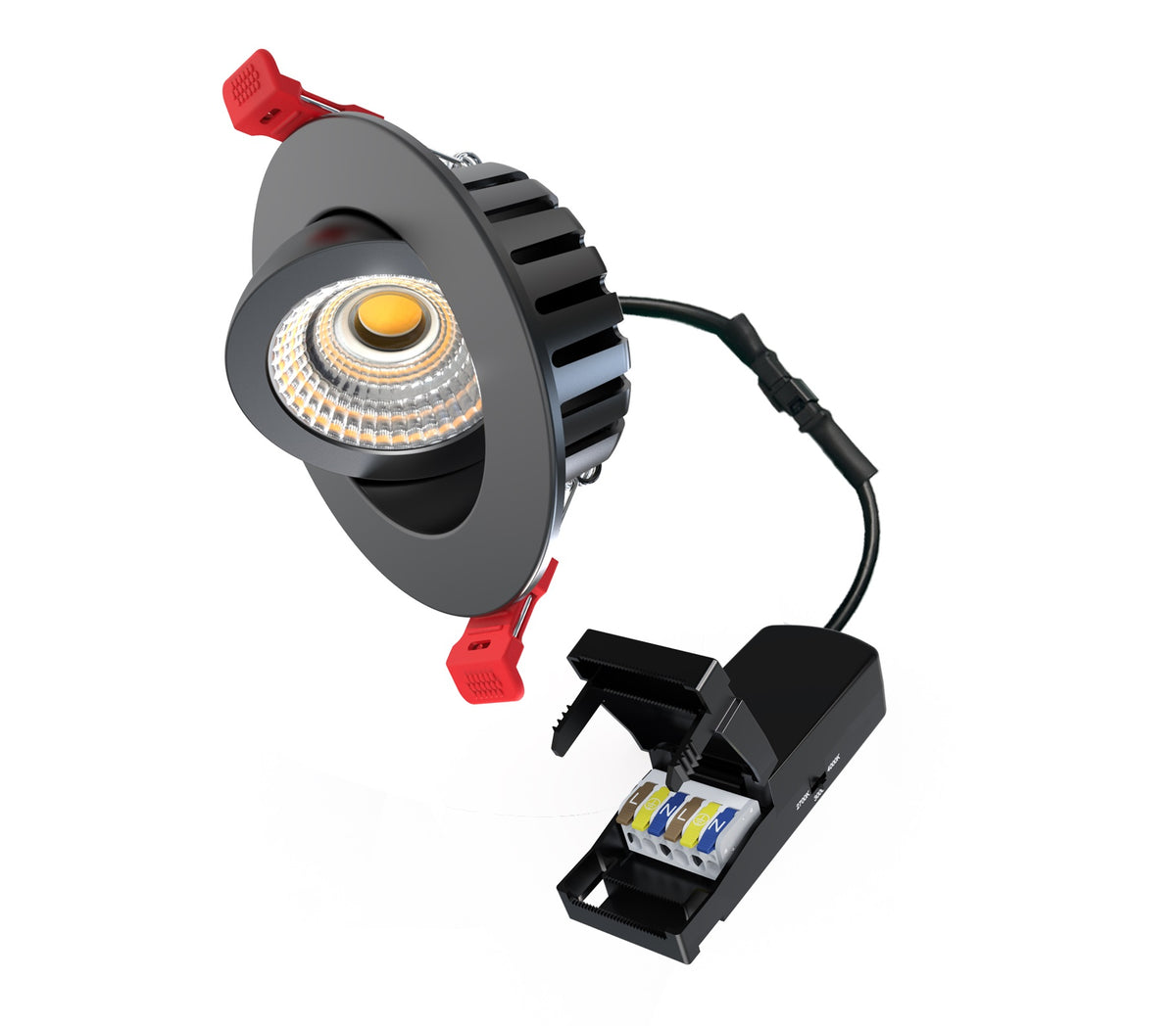 DOTLUX LED-Downlight HEATspin 7W 2700/3000/4000K Schwarz COLORselect inkl. Netzteil
